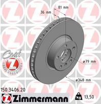 Stabdžių diskas ZIMMERMANN 150.3406.20