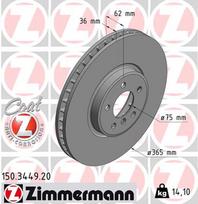 Stabdžių diskas ZIMMERMANN 150.3449.20