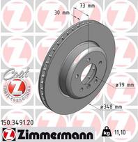 Stabdžių diskas ZIMMERMANN 150.3491.20