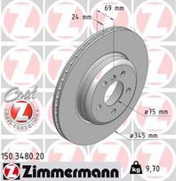 Stabdžių diskas ZIMMERMANN 150.3480.20