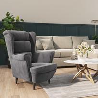 pilka fotel - Fotelis VLX Armchair, pilkas, 90 cm x 81 cm x 96.5 cm - 2 nuotrauka