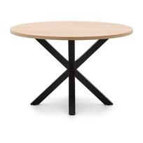 Apvalios formos valgomojo stalas juodos spalvos/natūralios spalvos ø 120 cm Argo – Kave Home