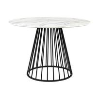 Apvalios formos valgomojo stalas su marmuro dekoro stalviršiu ø 110 cm Floris – White Label