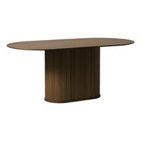 Valgomojo stalas rudos spalvos su ąžuolo dekoro stalviršiu 95x180 cm Nola – Unique Furniture
