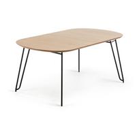 Prailginamas valgomojo stalas natūralios spalvos iš ąžuolo 100x170 cm Novac – Kave Home