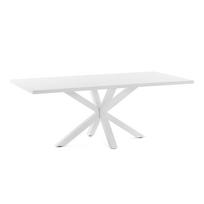 Baltas valgomojo stalas Kave Home Arya, 160 x 100 cm