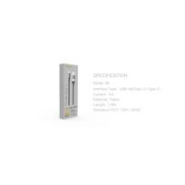 ikrovimo type 2 kabelis - Orsen S8 2-IN-1 USB and Type-C 5A 1.5m black - 2 nuotrauka