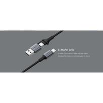 ikrovimo type 2 kabelis - Orsen S8 2-IN-1 USB and Type-C 5A 1.5m black - 5 nuotrauka