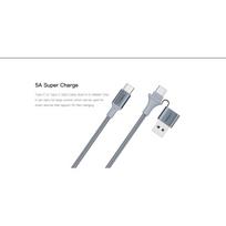ikrovimo type 2 kabelis - Orsen S8 2-IN-1 USB and Type-C 5A 1.5m black - 7 nuotrauka