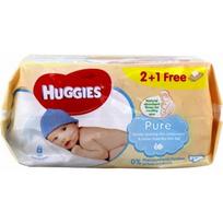 HUGGIES drėgnos servetėlės Pure 2+1 168vnt