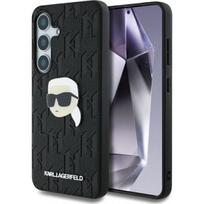iphone 15 pro telefonai - Karl Lagerfeld "Leather Monogram Pin Logo Karl Head Galaxy S25 Plus" Black - 1 nuotrauka