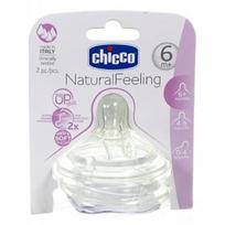 CHICCO žindukas Natural feeling silikoninis 6m+ 2vnt tirštam maistui