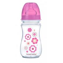 CANPOL BABIES buteliukas plataus kaklelio Easy Start Newborn Anti-colic 240ml 35/217 pink flowers