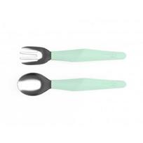 EVERYDAY BABY nerūdijančio plieno stalo įrankiai 2 vnt. 12m+ Mint Green 10506