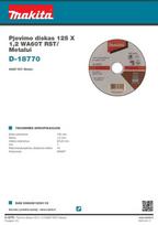 metalo pjovimo diskai 125 mm - Pjovimo diskas 125 X 1,2 WA60T-BF, RST/ Metalui Makita D-18770 - 2 nuotrauka