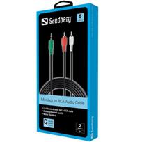 rca kabelis - Sandberg 500-97 MiniJack-M->2xRCA-M 2m - 2 nuotrauka