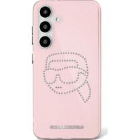 telefono deklas karl lagerfeld - Karl Lagerfeld "Rhinestones K. Head Logo Galaxy S25" Pink - 1 nuotrauka