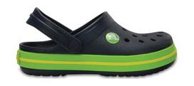 Crocs™ Kids' Crocband Clog Navy/Volt Green 22