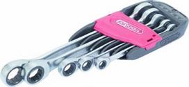 terkslinis raktas 19 mm - Kombinuotų terkšlinių raktų komplektas 5vnt. GEAR+, KS tools - 1 nuotrauka