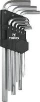 hex raktu rinkinys - Šešiakampių raktų komplektas 9vnt ilgi 1.5 - 10mm Topex - 1 nuotrauka