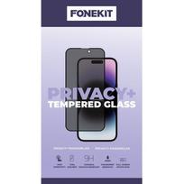 FoneKit Privacy+ Full Cover Tempered Glass, iPhone 13/13 Pro/14, Black