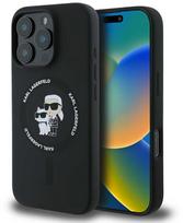 Karl Lagerfeld "Liquid Silicone Karl and Choupette MagSafe iPhone 16 Pro" Black