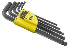 Stanley Šešiakampių raktų rinkinys. ilgi su galais. sferinis (1,5–10 mm)