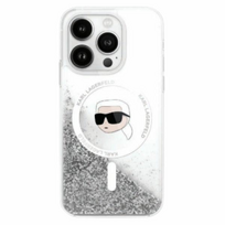 apple pro 3 - Karl Lagerfeld "Liquid Glitter Karl Head Magsafe iPhone 16 Pro" Clear - 1 nuotrauka