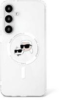 telefono deklas karl lagerfeld - Karl Lagerfeld "Karl and Choupette Heads Printed Logo MagSafe Galaxy S25" White - 1 nuotrauka
