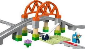 traukinukas - LEGO® Duplo Train Bridge And Tracks Expansion Set 10426, 42 vnt. - 4 nuotrauka