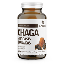  ECOSH su juoduoju česnaku CHAGA, 90 kapsulių