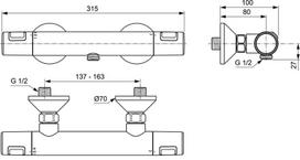 maisytuvai su termostatu -  Ideal Standard Ceratherm T25, A7201XG, juodas matinis - 2 nuotrauka