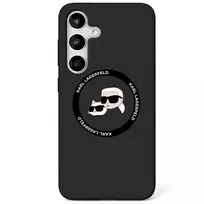 case silicone samsung s25 - Karl Lagerfeld "Silicone Double Heads And Circle MagSafe Galaxy S25" Black - 1 nuotrauka