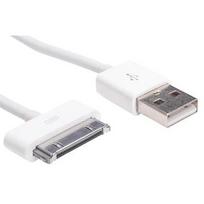 30 pin apple pakrovejas - Akyga Cable Apple 30-pin / USB 1m White - 2 nuotrauka