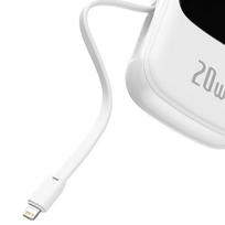baseus 20w power bank - Baseus Qpow Pro 20000mAh White (Balta) - 2 nuotrauka