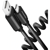 usb to usb c cable 2 m - Axagon Data and charging USB 2.0 cable length 1.1 m. 3A. Black twisted. - 2 nuotrauka