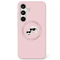 case silicone samsung s25 - Karl Lagerfeld "Silicone Double Heads And Circle MagSafe Galaxy S25" Pink - 1 nuotrauka