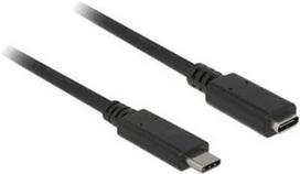 usb c 10gbps kabelis - Delock USB Type C Male to Female 1.5m Black - 1 nuotrauka
