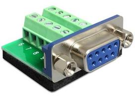displayport hdmi adapteri - Delock Adapter Sub-D 9pin / Terminal Block 10pin - 1 nuotrauka
