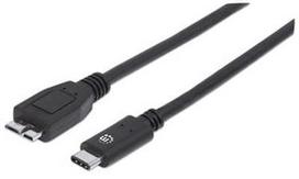 Manhattan USB Type-C To Micro USB Type-B Black 1m