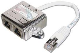 Digitus 5e Patch Cable Adapter RJ45 x2 to RJ45 Silver 0.19m