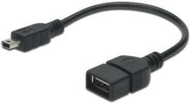 usb s adapteris - ASSMAN Adapter Cable USB / USB-mini Black 0.2m - 1 nuotrauka