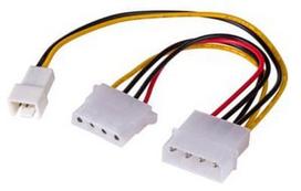 Akyga Adapter Molex / Molex + 3pin 0.15m