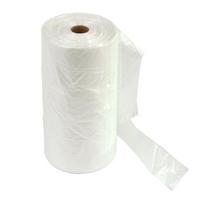 plastikines dezes - HDPE plastikiniai maišeliai su rankenomis, 9 mikr, 21 + 11 x 45 cm, 500 vnt / ritė, skaidrus - 1 nuotrauka