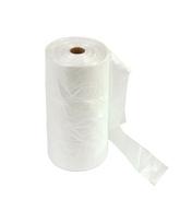 plastikines dezes - HDPE plastikiniai maišeliai su rankenomis, 9 mikr, 21 + 11 x 45 cm, 500 vnt / ritė, skaidrus - 2 nuotrauka