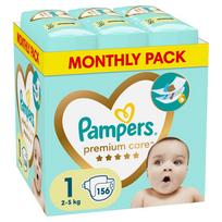 pampers premium care - Pampers Premium Care Tape Diapers, Size 1, 156 Diapers, 2-5kg - 1 nuotrauka