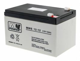 akumuliatoriai zaislai - MWpower akumuliatorius MWS 12V 12Ah AGM - 2 nuotrauka