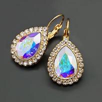Diamond Sky Earrings With Crystals From Swarowski Heavenly Drop Aurore Boreale
