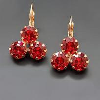 Diamond Sky Earrings With Crystals From Swarowski Crystal Lady II Scarlet