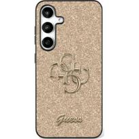 blizgantis deklas - Guess "Fixed Glitter Big 4G Metal Logo Case Galaxy S25" Gold - 1 nuotrauka